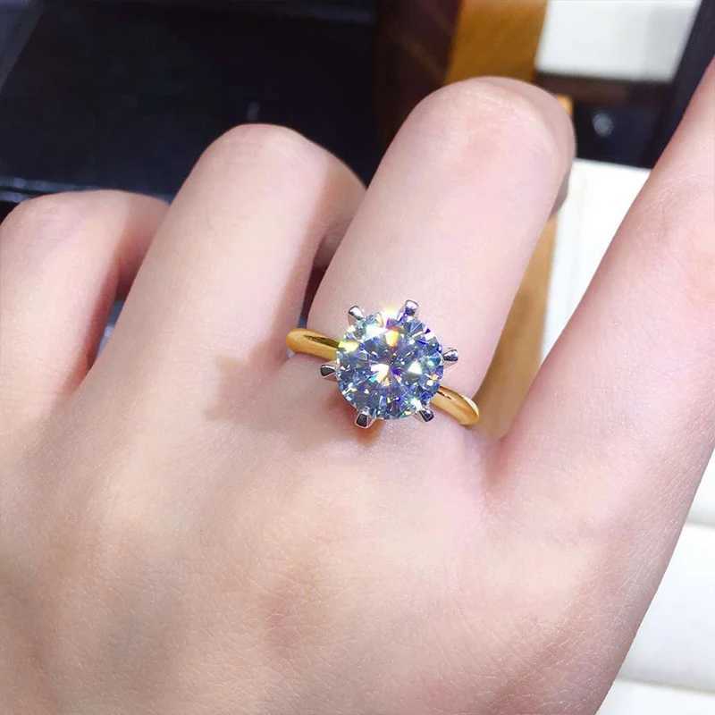 3ct Diamond Ring Solitaire Woman Silver 925 Yellow Gold Moissanite Ring Engagement Wedding 2ct Moissanite Ring with Certificate XJ250707