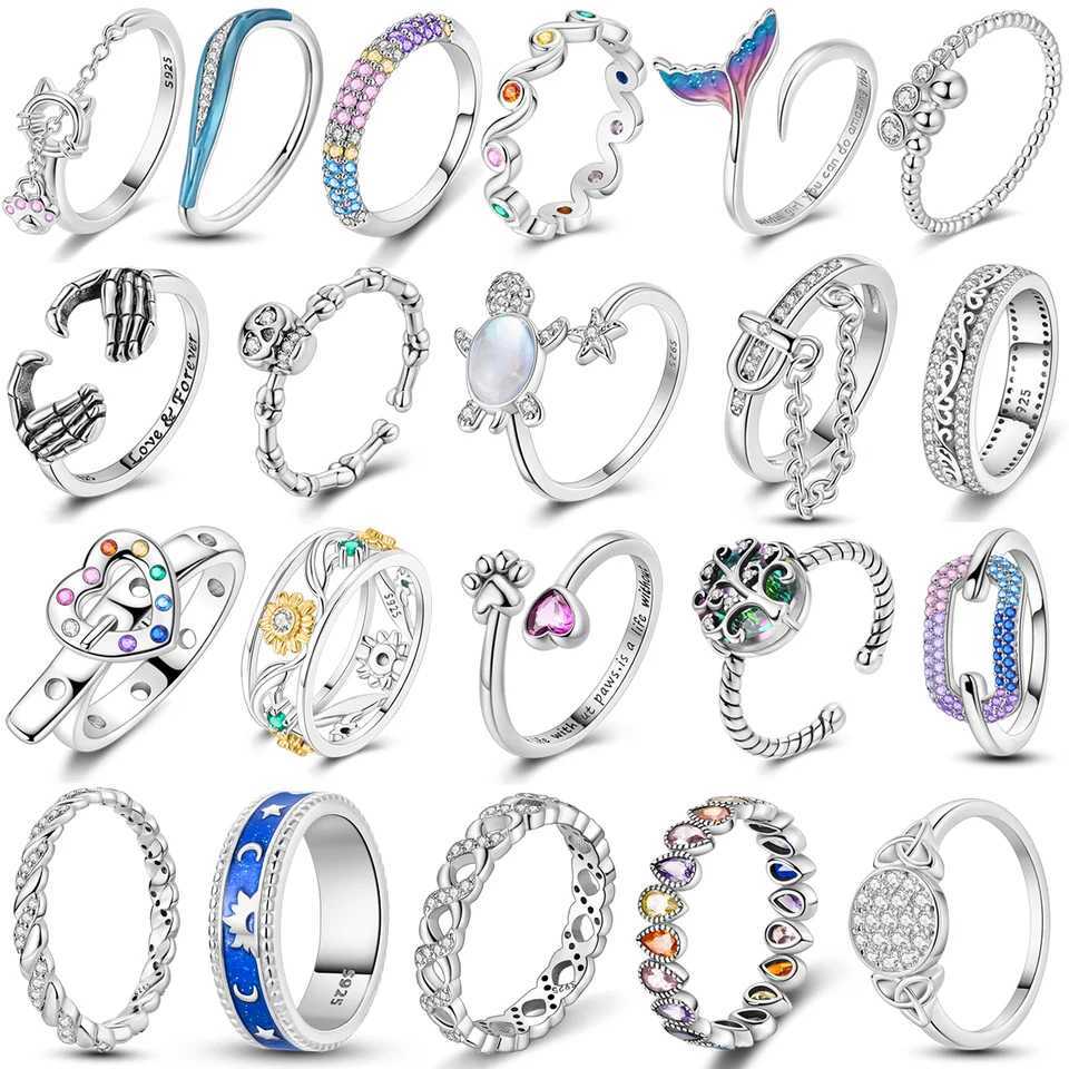 925 Sterling Silver Colorful Rings Sparking Zirconium Ring Popular Wedding Rings For Women Jewelry Anniversary Friend Lover Gift XJ250707
