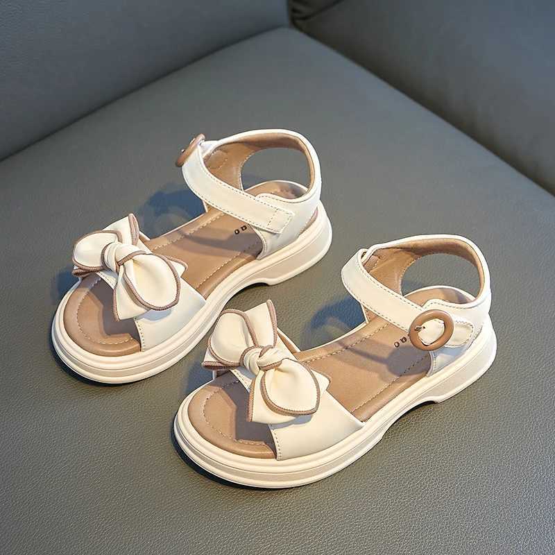 Girls Bowtie Sandals Sweet Princess Classic Simple Summer 2024 New Children Sandals for Girls Outdoor Beach Shoes Cute Bow-knot z250708D524