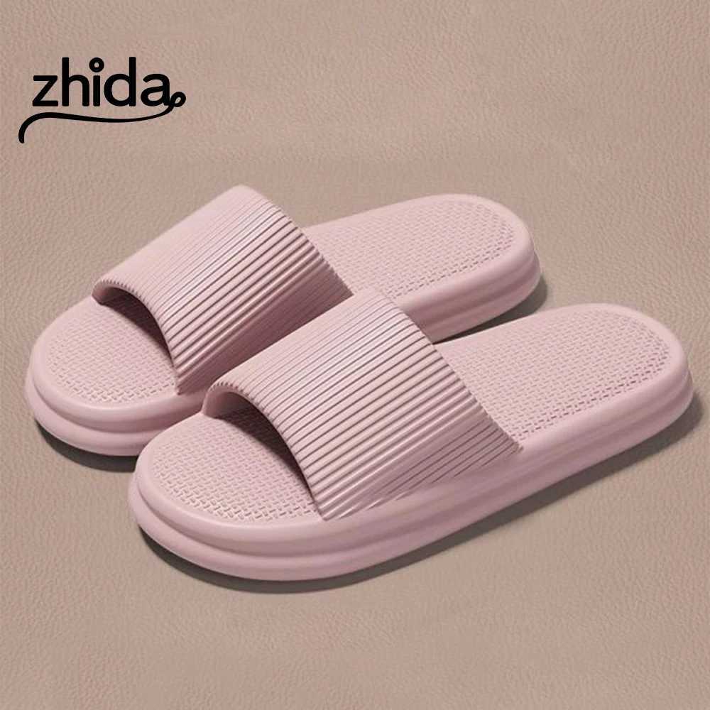 ZHIDA Thick Platform Cloud Slippers EVA Soft Sole Pillow Slides Summer Beach Flip Flops Women Non Slip Bathroom Home Slippers z250708WYLY
