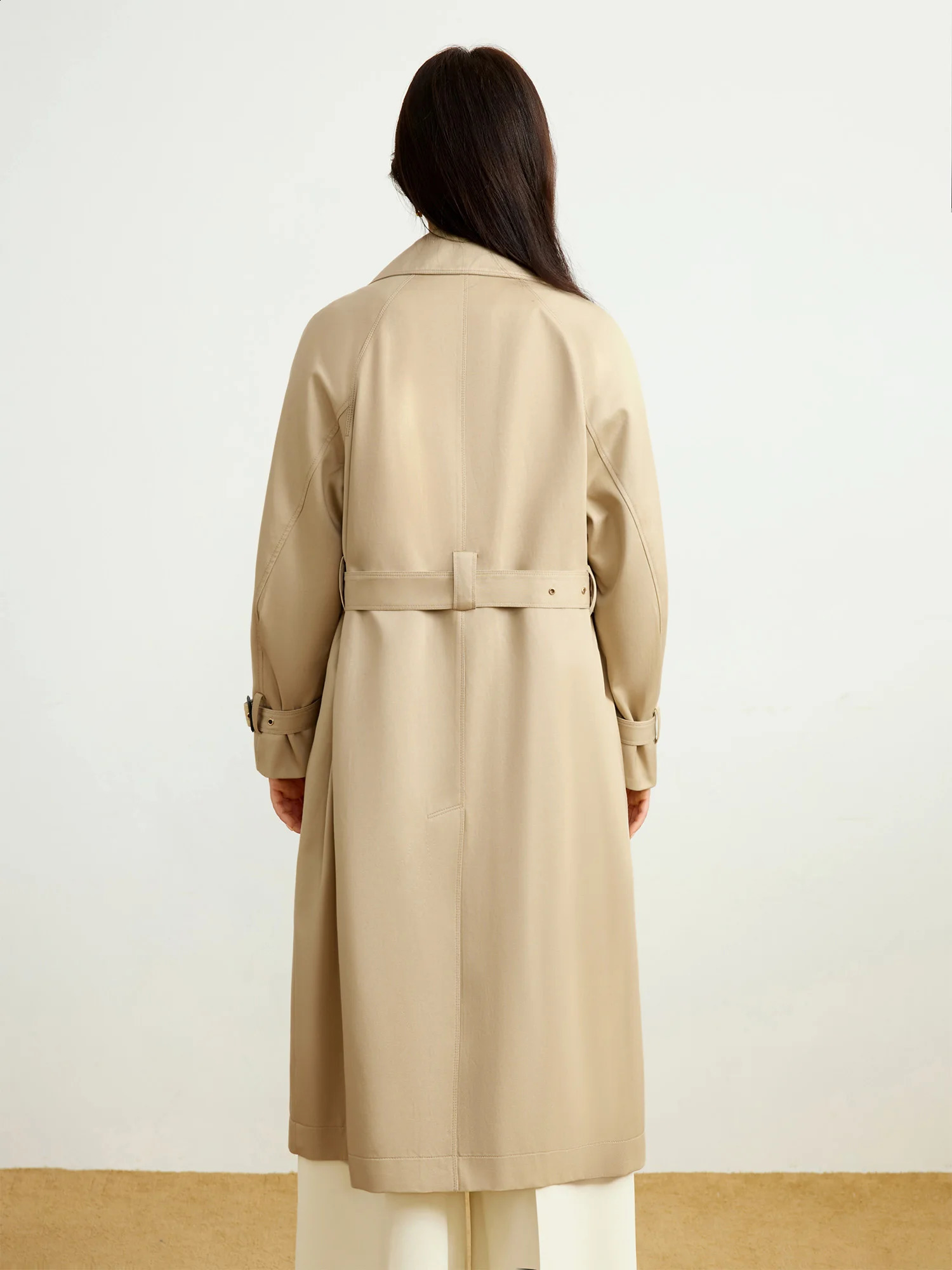 DUSHU Womens A-line Medium Long Trench Jacket Spring Fashionable Chic Style Casual Loose Trench 25DS81286 250703