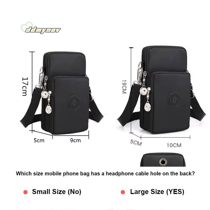 New Mobile Nylon Cell Phone Coin Strap Shoulder Bag Small Crossbody Bags for Women Wallet Travel Purse ddmynov