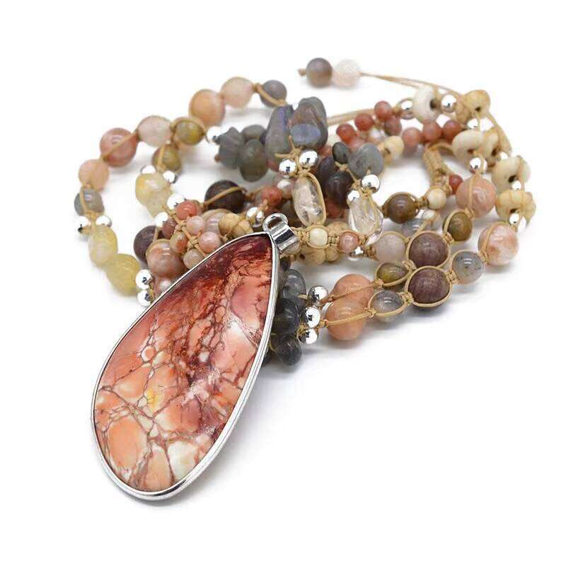 Luxurious Adjustable Natural Stone Agate Bead Handmade Jewelry Necklace for Women and Men Gift