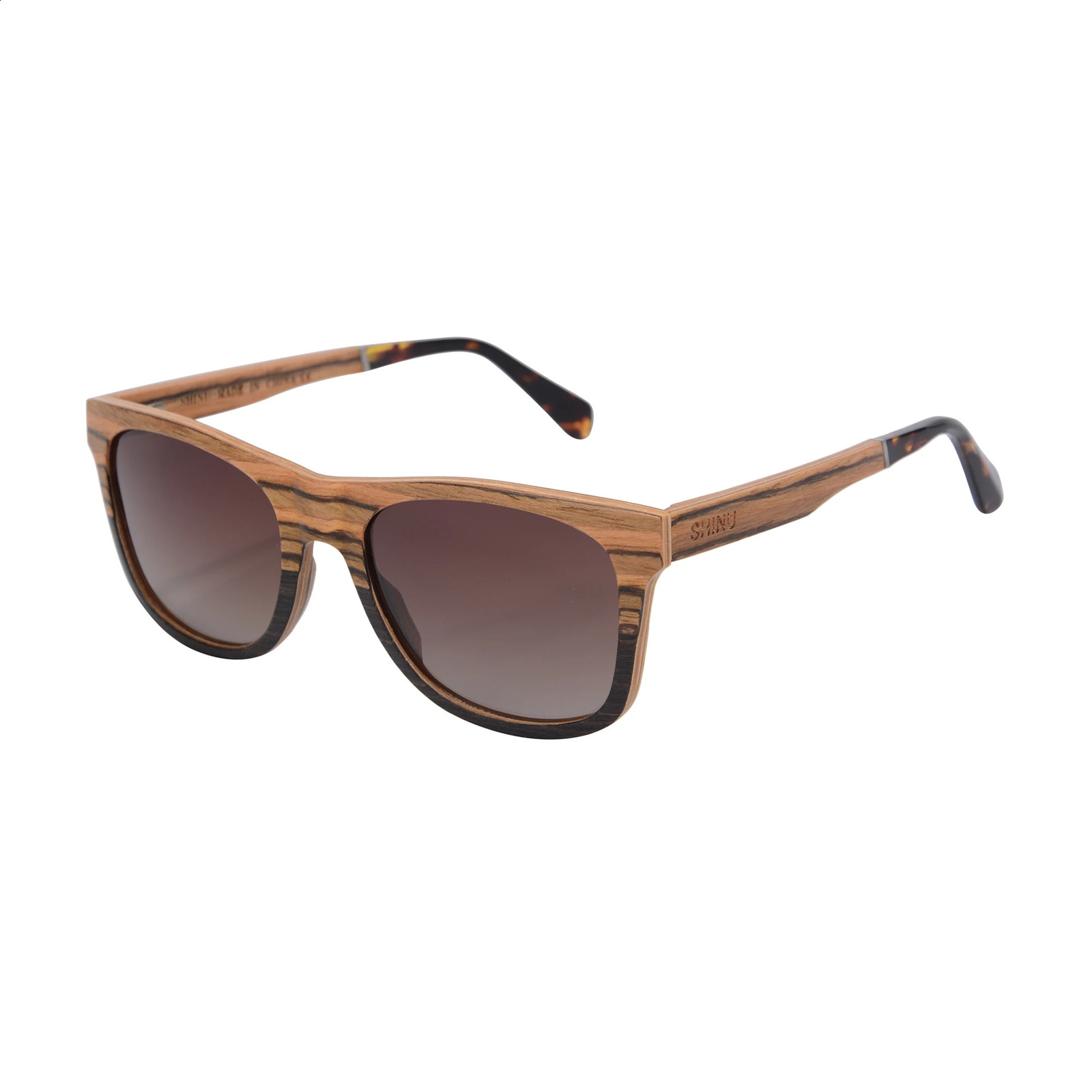SHINU Bike Sunglasses for Men Polarized Women Wood Square Ebony Glasses Frame Men 250707