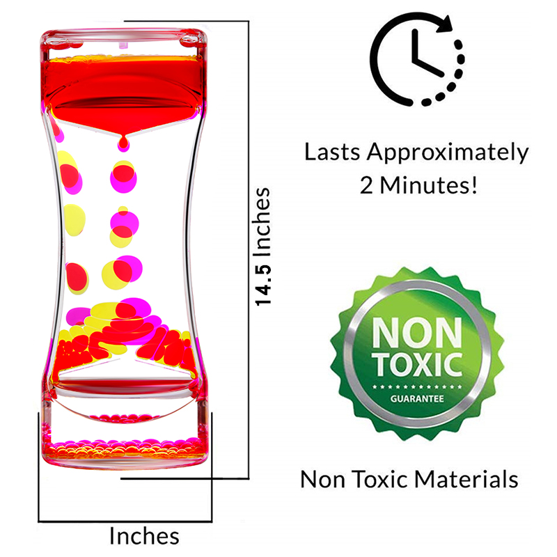 Two color liquid oil droplet hourglass timer, dynamic beauty waist decompression artifact. If you need mixed styles, please contact customer service