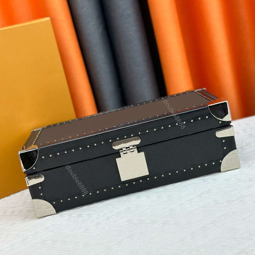 Designer Women's 8 Watch Box Classic Canvas Box Hard Storage Box Flower Plaid Clutch Luxury Watch Box Retro lady bag tote handbag