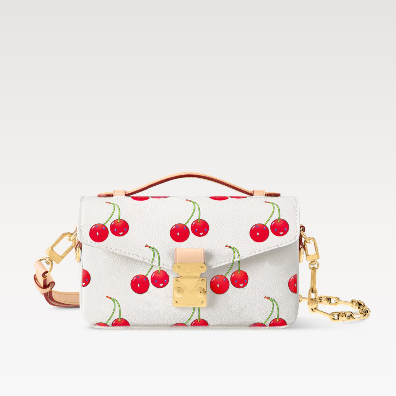 Fashion crossbody bag ladies' mini messenger bag classic printed cherry pattern design metal chain handbag