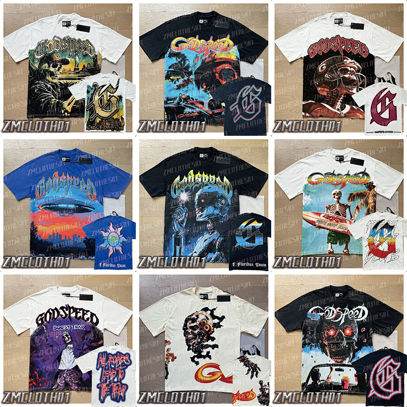 2025 Godspeed Designer T Shirt Luxury Mens Tees Wear Summer Round Neck Sweat Absorbing Short Sleeves Breathable Cotton Godspeeds T Shirt Tshirts Tops Size S-XL