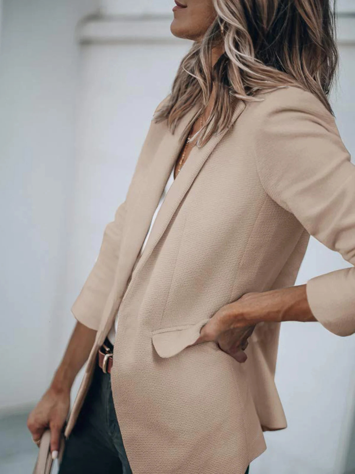 Womens Casual Blazers Open Front Long Sleeve Work Office Suit Jackets Blazer Stylish Slim Coat Lightweight 250625