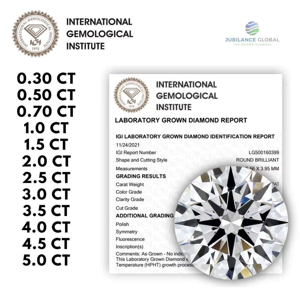 Wholesale Lab Grown Diamond IGI 0.01-2 Carat White Real Loose HPHT Diamond Synthetic Cvd Diamond