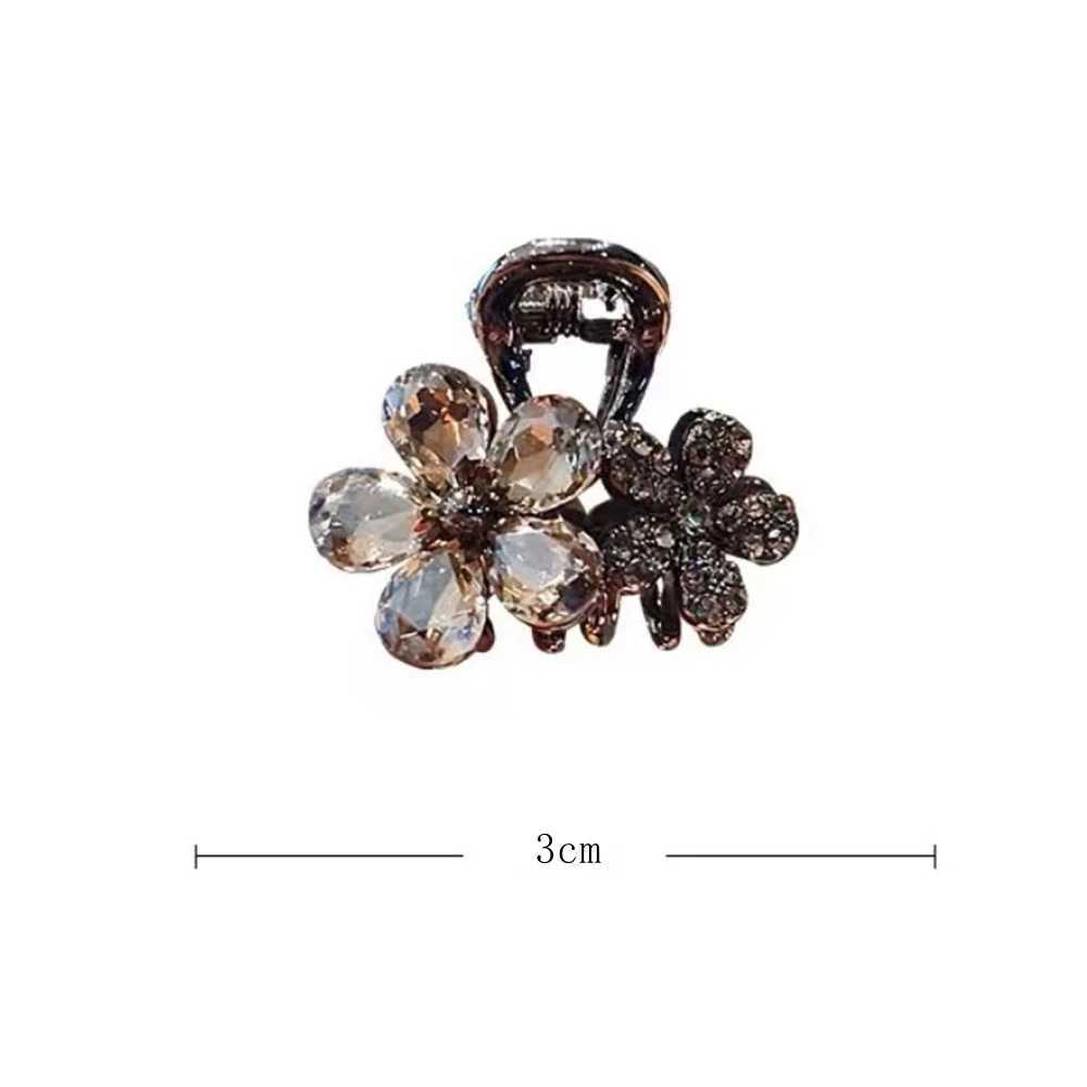 New Flower Style Alloy Hair Claw Rhinestone Women Headwear Clip Crab Small Mini Hair Hairpins Z250707