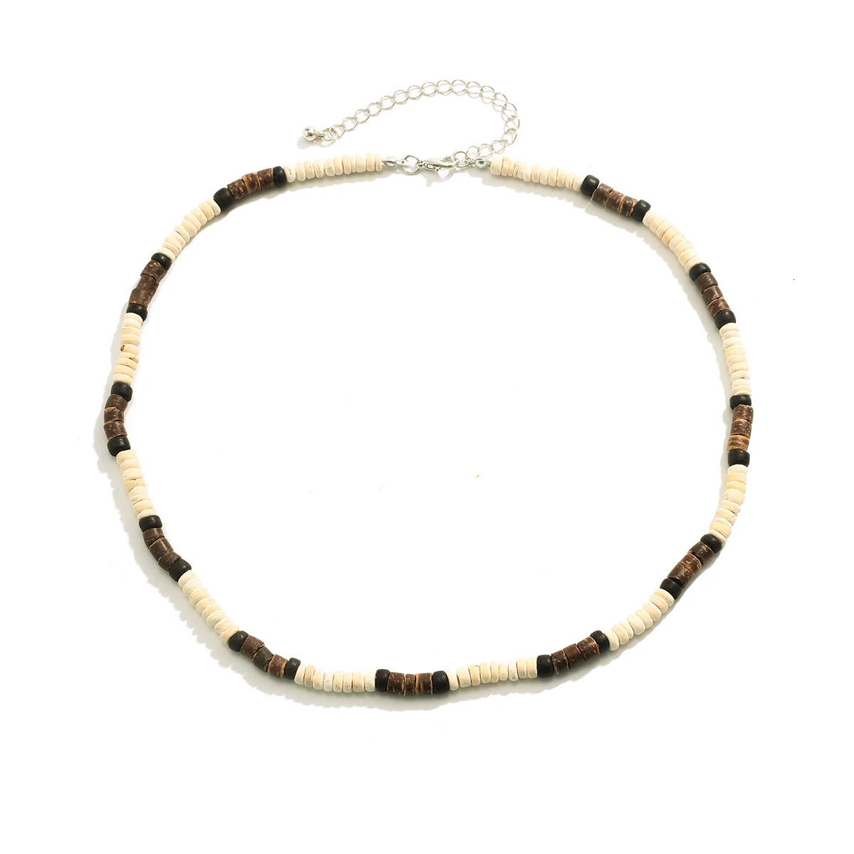 Fashion Men Summer Beach Wooden Bead Surfer Necklace Simple Geometric Tribal Ethnic Handmade Chain Steampunk Male Jewelry Gift 250704