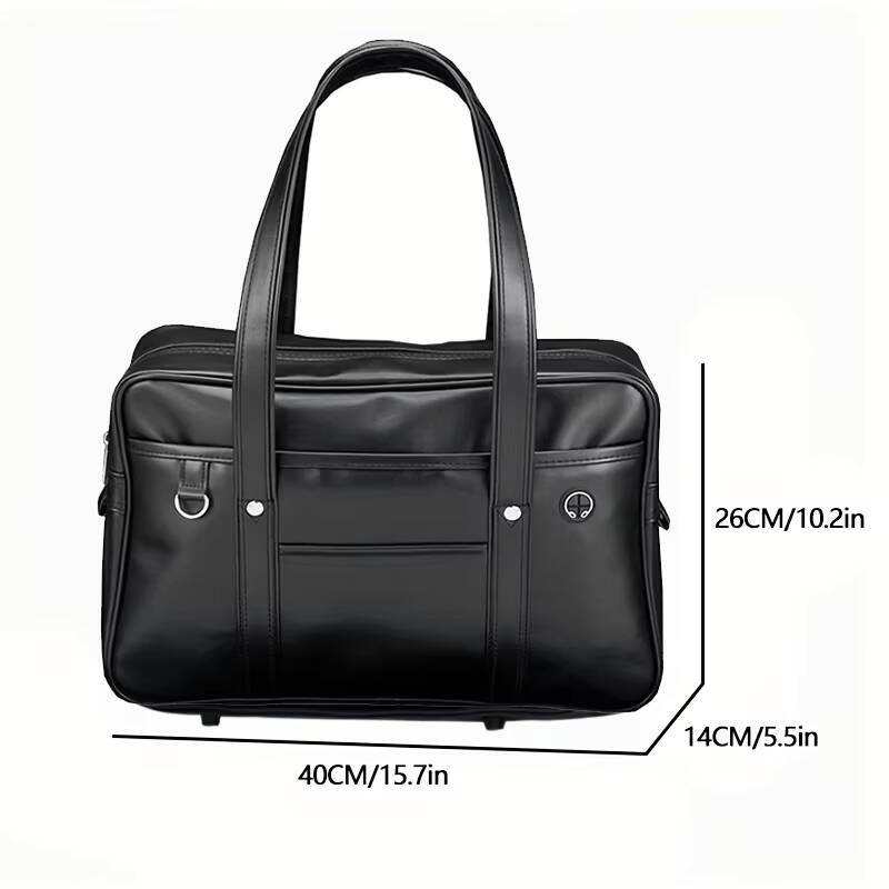 Student JK Handbag Waterproof PU Leather Single Shoulder Uniform Bag for Men And Women Official Document Commuter Backpack ddmynov