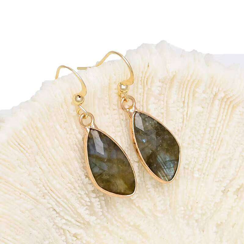 Labrador Stone Natural bohemian Earrings Women Gift