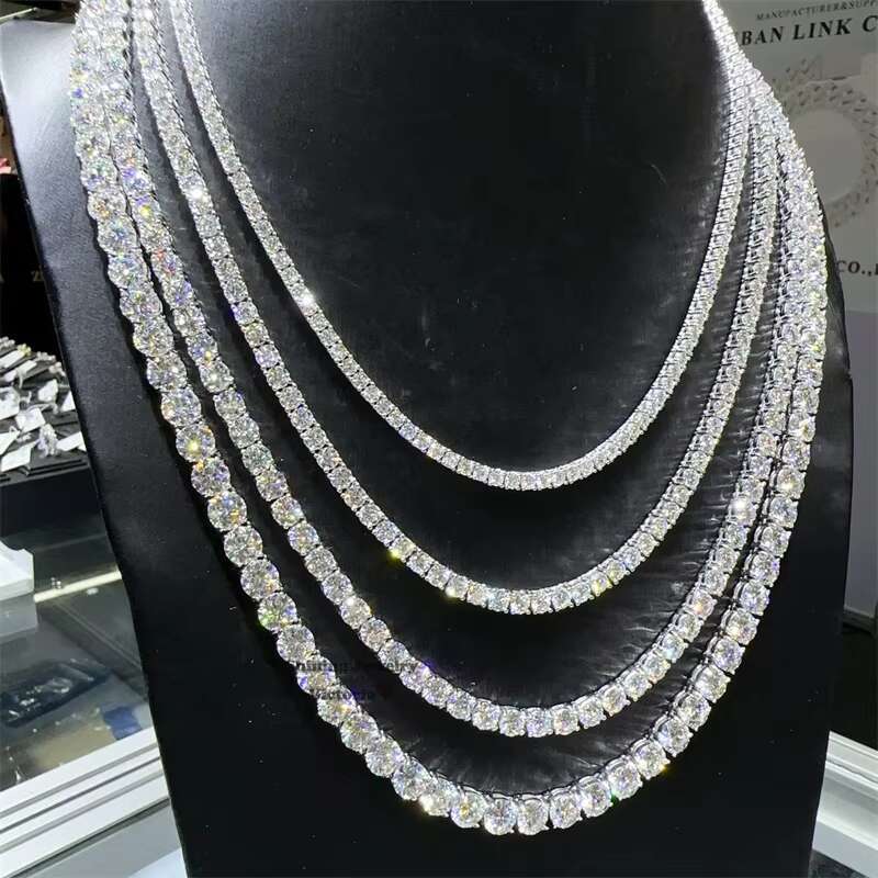 Drop Shipping GRA Certificated Sterling Silver Tennis Bracelet 3mm 4mm 5mm 6mm Vvs Moissanite Tennis Chain Necklace