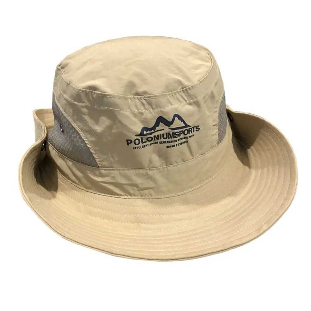 Fashion Summer Wide Brim Bucket Hat Sun Protection Quick-dry Fisherman Cap Breathable Portable Sun Hat Camping Hiking Y250707