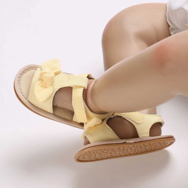 New Solid Color Casual And Comfortable 0-18M Baby Girl Sandals Breathable And Lightweight Summer Butterfly Open-Toe Sandals R250707