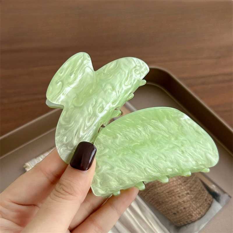 8CM Marble Pattern Acrylic Hair Claw Geometric Claw Clips Korean Trendy Hair Clips for Women Girls Hair Accessories Y250707
