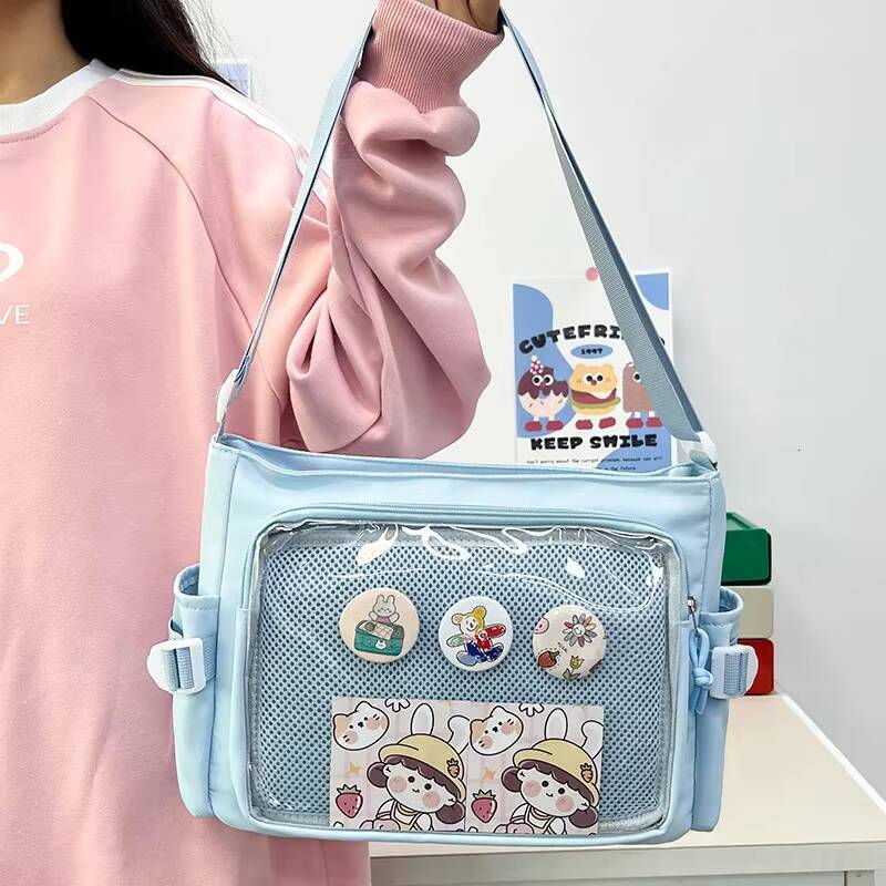 Preppy Style Candy Colour Cute Shoulder Anime Expo Transparent Badge Display Messenger Women Doll Itabag Crossbody Bag ddmynov