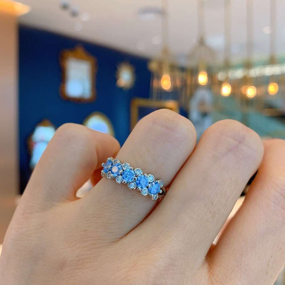 Trendy Live Streaming Simple Colorful Imitation Micro Inlaid Jewelry Ring Tiktok 090