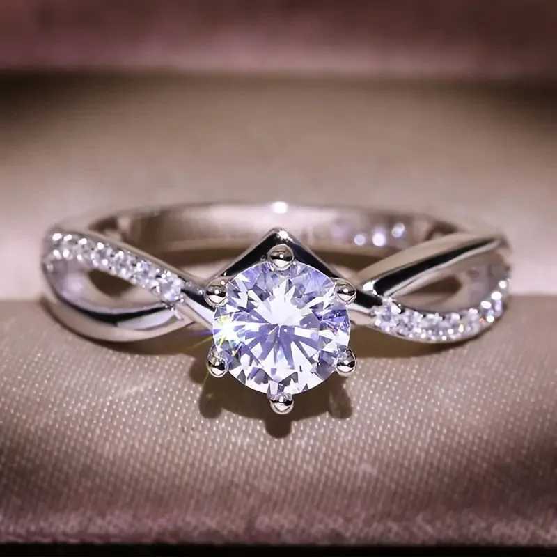 925 Sterling Silver Classic Wedding Ring Eight Hearts And Eight Arrows Design Six Claw Setting Zircon Jewelry XJ250707