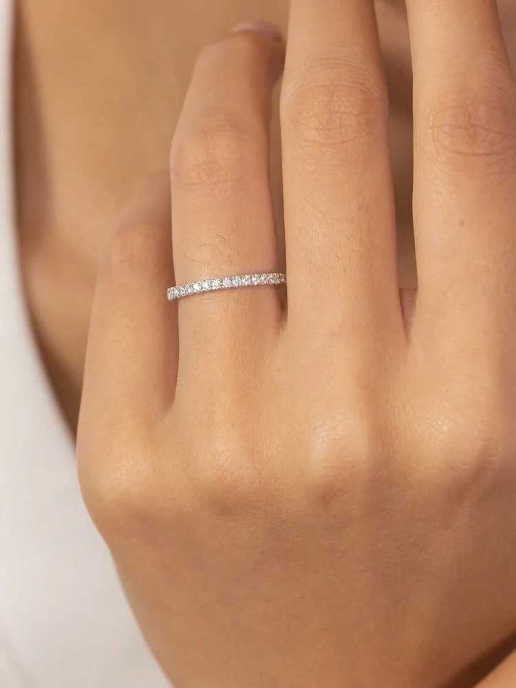 925 Sterling Silver Fashionable 1.4MM 1.6MM 1.8MM Full Zircon Ring For Women Engagement Wedding Luxury High Quality Fine JewelryXJ250707