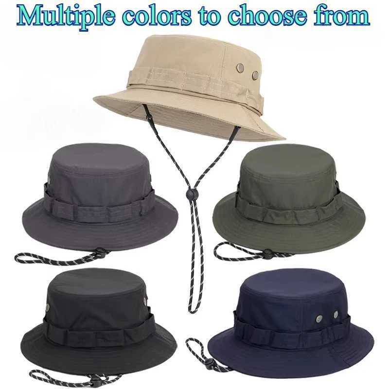 Big Size Mens Windproof Sun Hat Womens Bucket Hats Foldable UV Resistant Beach Fishing Summer Big Head Fisherman Cap Y250707