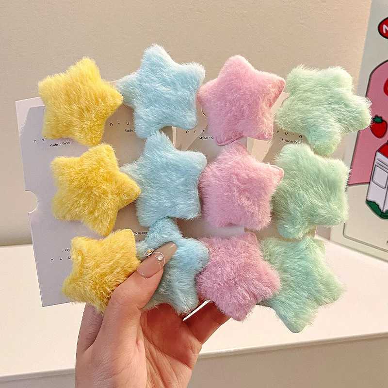 1/12pcs Plush Star Y2K Star Mini Star Hairpin Sweet Child Handmade Cute BB Hairpins Hair Accessories for Women and Girls Y250707