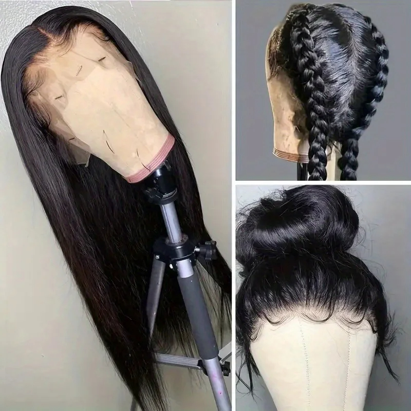 32 Inch HD Brazilian Hair Look Like Human Hair Wigs 13x4 Lace Front Wig Pre Plucked Straight Lace Frontal Wig Hd Natural Black Wigs Peruvian Hair Synt