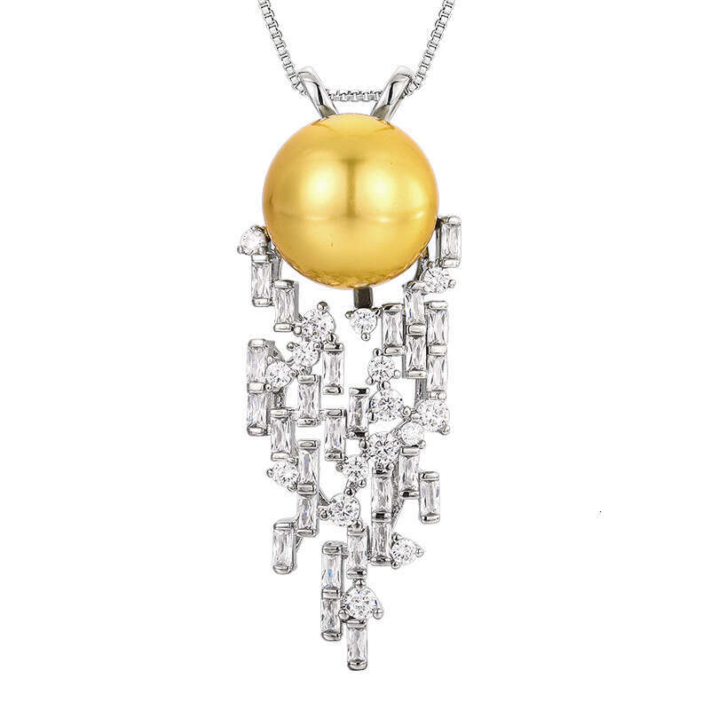 Necklace Imitation Natural South Sea Gray Elegant Australian White Pearl Versatile Fashion High-End Sense Women's Style 3C3
