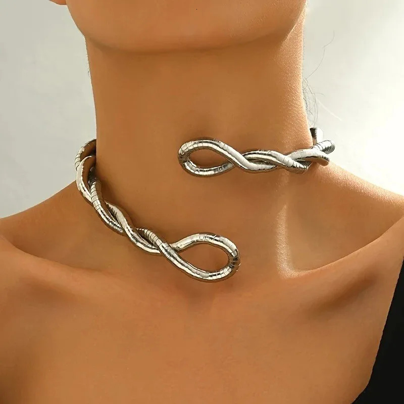 Vinatge Bendable Geometric Long Chain Necklace for Women Multilayed Unique n Party Jewelry Gifts 250704