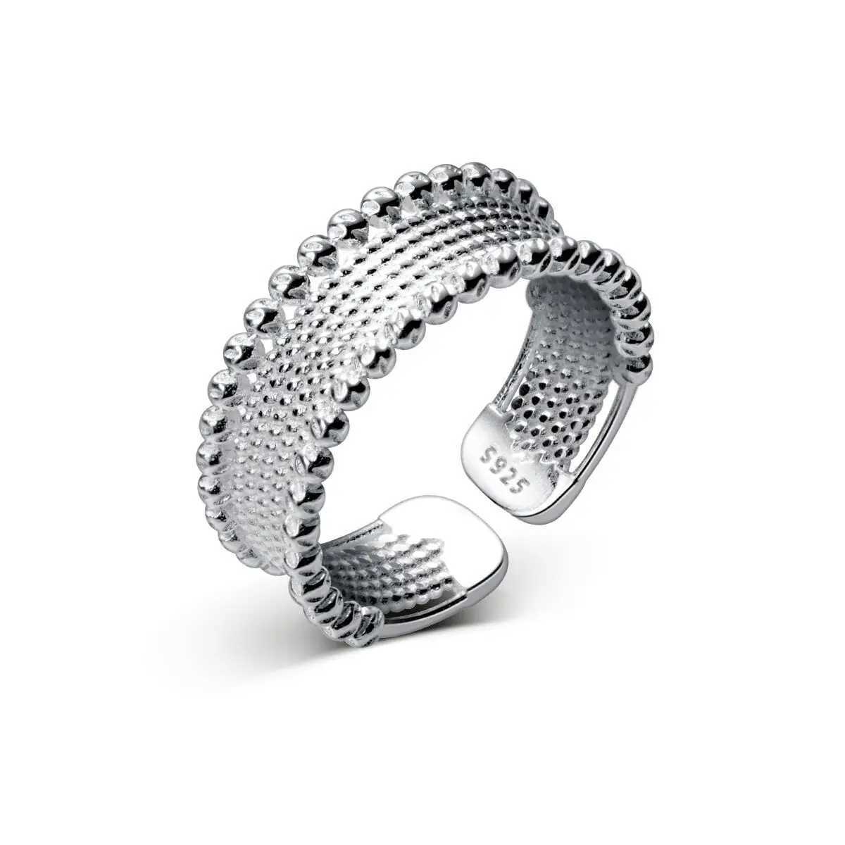 925 Sterling Silver Personality Bead Rings For Women Engagement Wedding Luxury Jewelry XJ250707