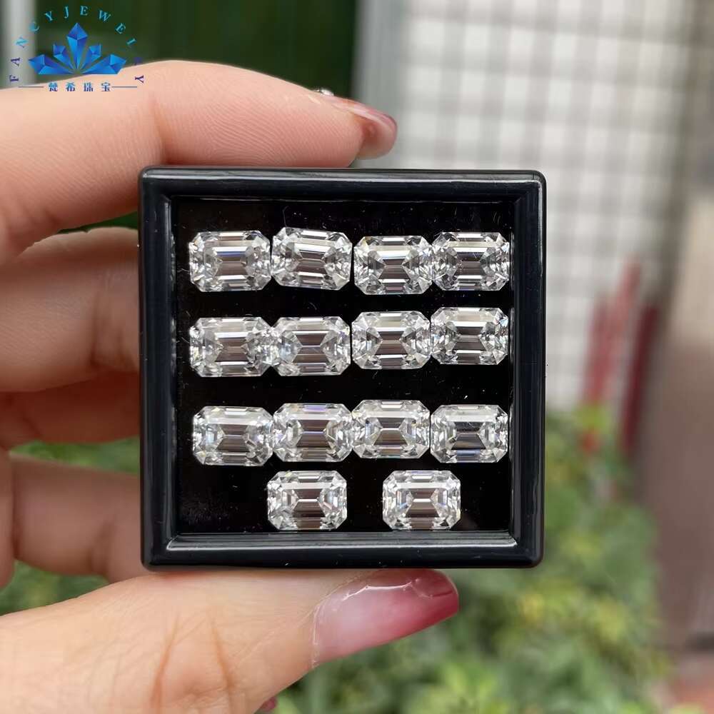 Lab Grown Diamond DEF White VVS Fancy Moissanite 1ct-3ct-5ct Emerald Cut Colorless Loose Synthetic GRA Moissanite Gemstone