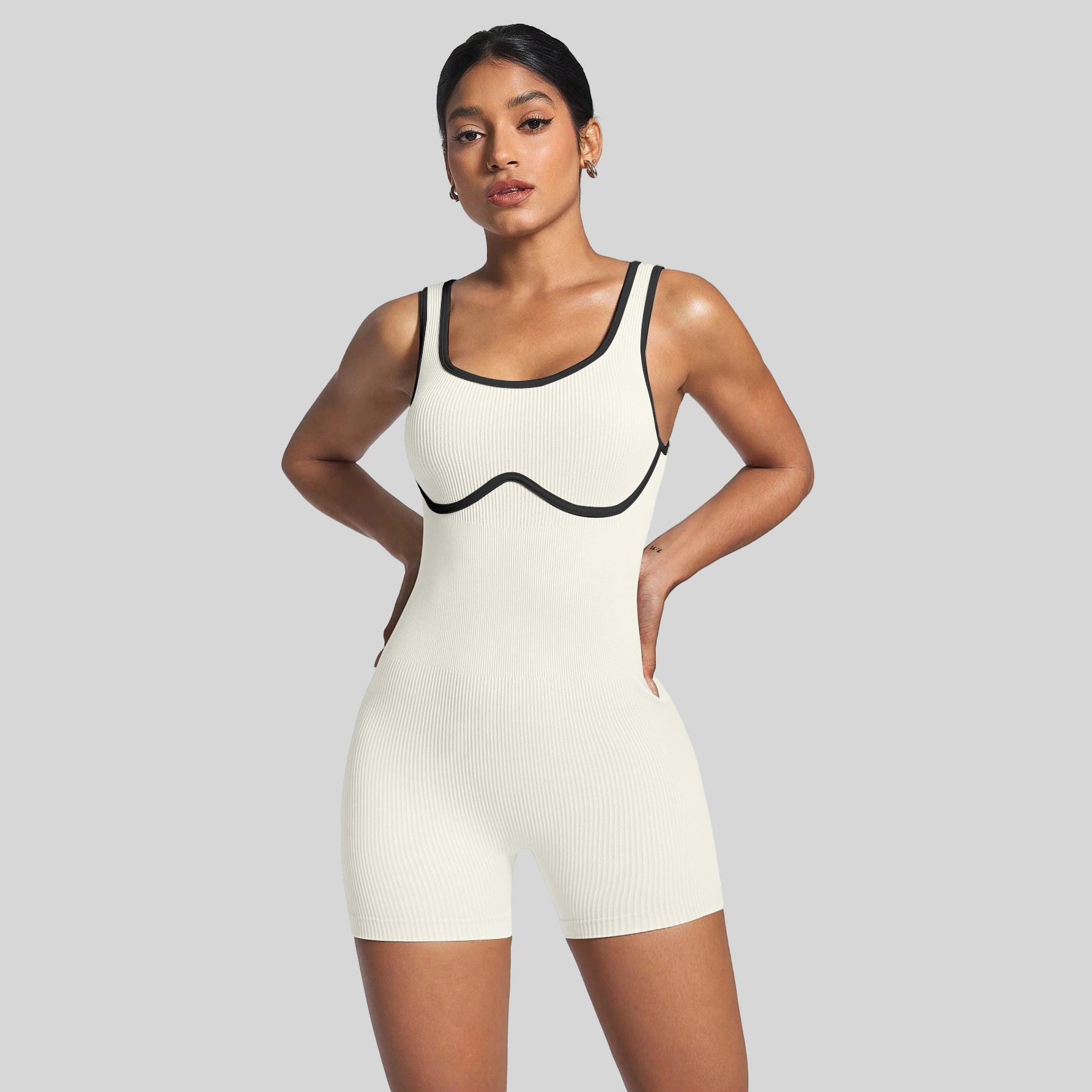 Seamless Shockproof One-Piece Suit for Aerial Performance - Colorblocked Yoga & Dance Wear Jumpsuit