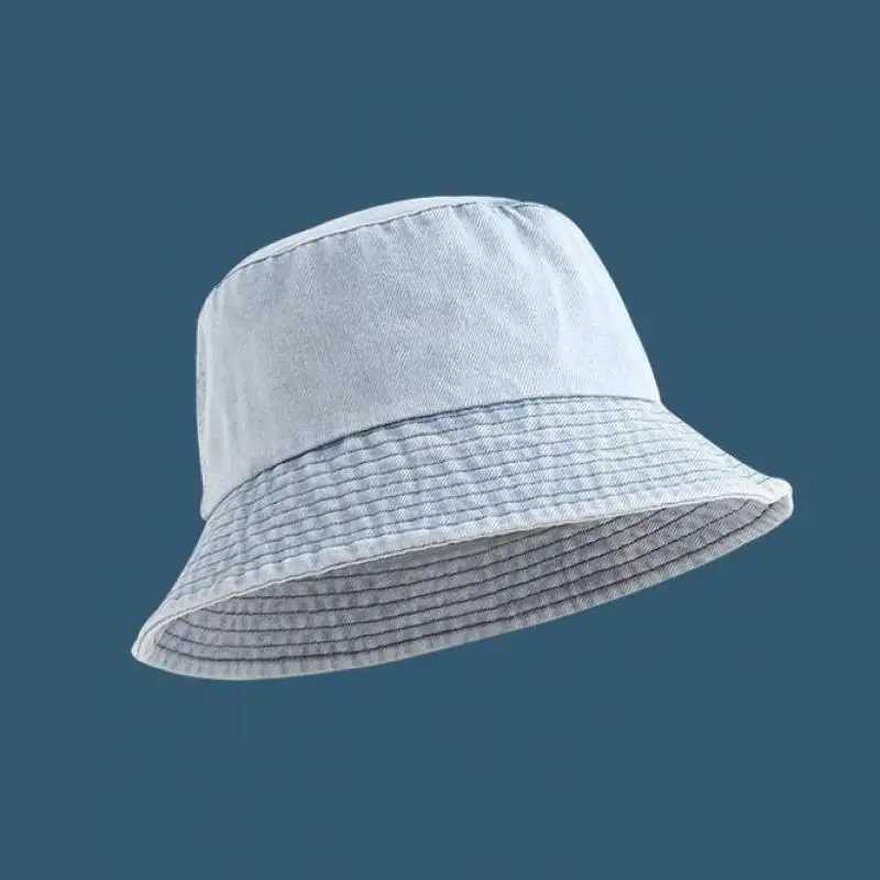 Womens Washed Denim Bucket Hat Spring Summer Fashion Unisex Casual Trendy Fisherman Cap Men Sunshade Breathable Korean Style Y250707