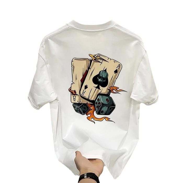 free shipping for man A heavyweight fashion brand, pure cotton printed men's short-sleeved T-shirt, bestseller, trendy and casual round-neck T-sh