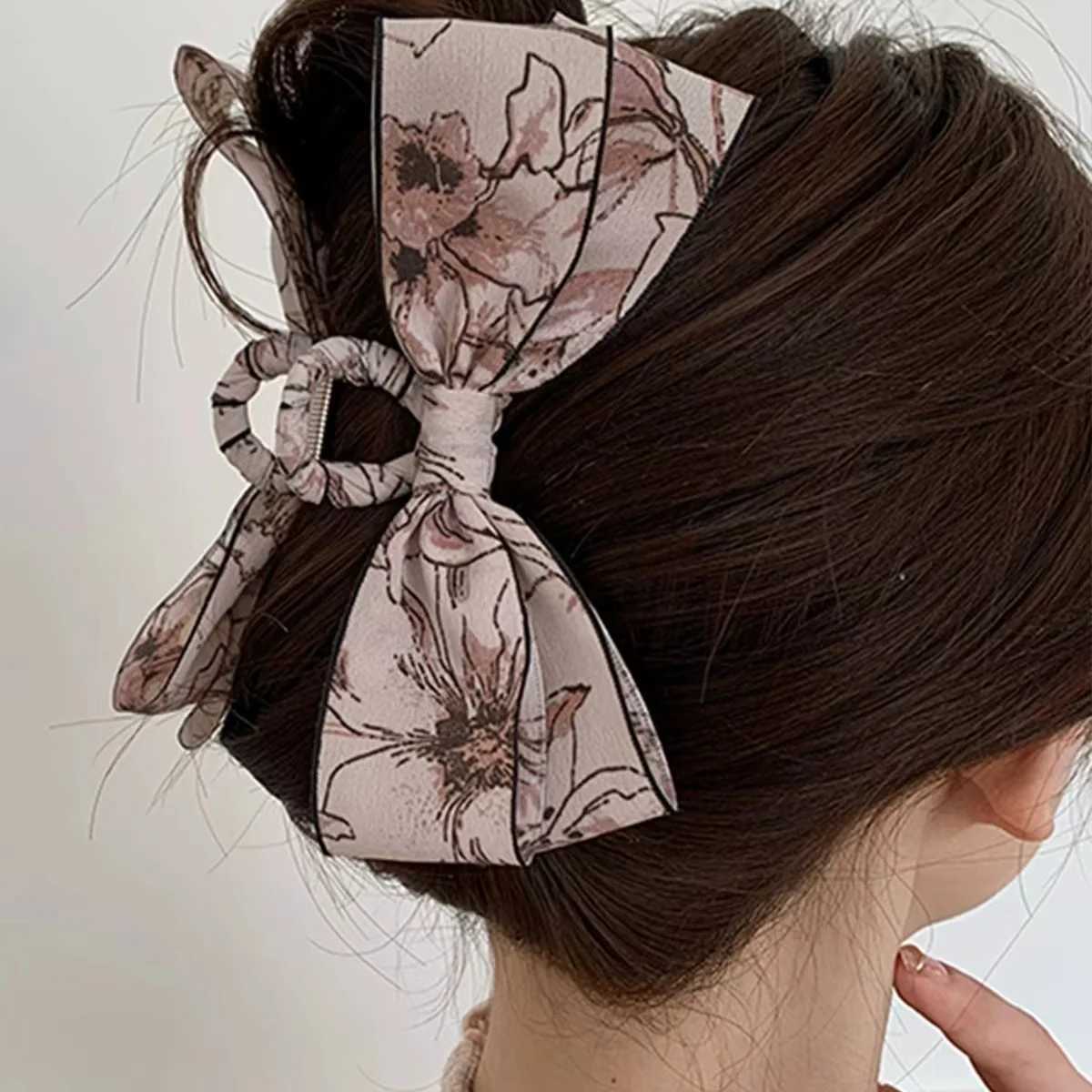 1pc Ink Fairy Style Large Butterfly Knot Hair Clip Womens New Chinese Style Headwear Hair Clip Z250707