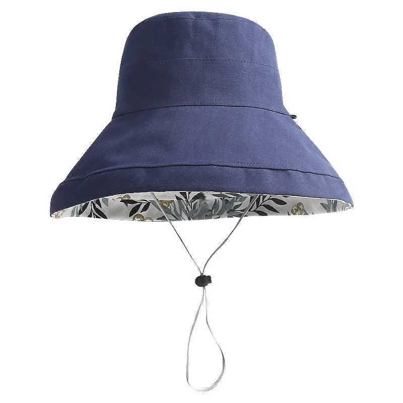 Women Hat Bucket Hat Panamanian Women Four Seasons Fisherman Hat Big Brim Hat Double-Sided Fisherman Hat Sun Visor Sunhat Y250707