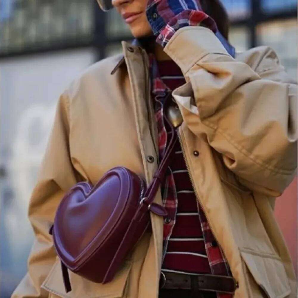 JW PEI Women's Arlene Heart Shaped Crossbody Adjustable Strap 28-55Cm Shoulder With Zipper Closure Designer Bag