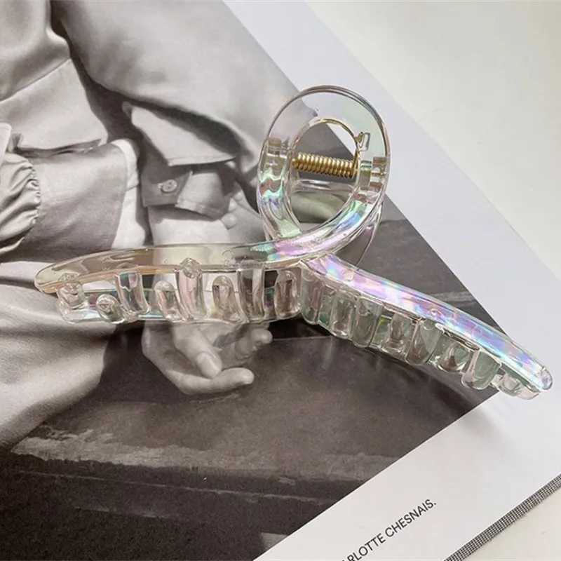 New Women Fashion Transparent Mermaid Color Hair Clip Claw Korean Version of Female Shark Hairpin Girls Hair Accessories Y250707
