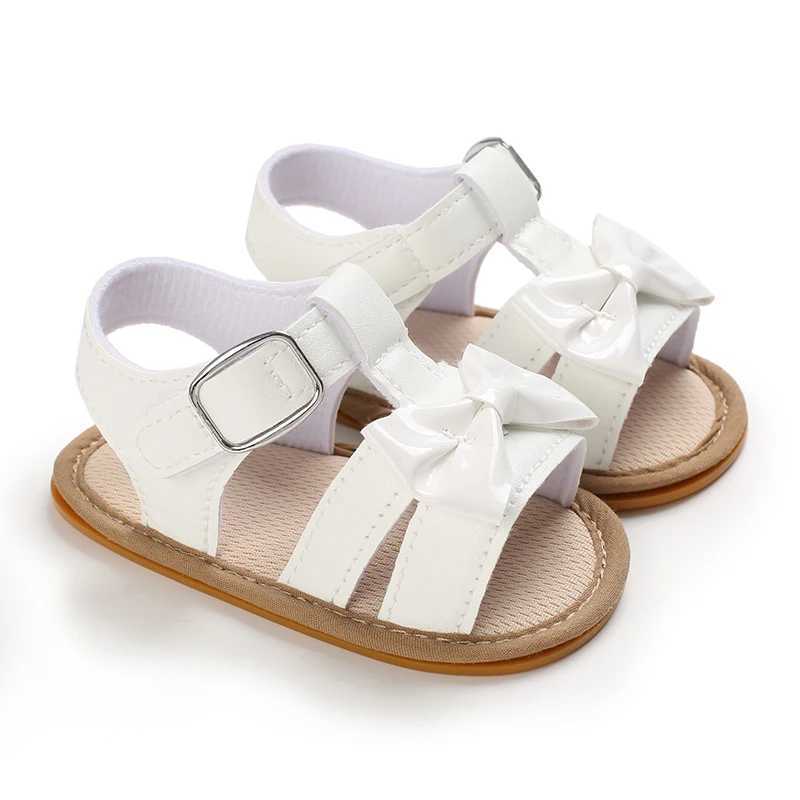 18-018M Baby Cute Open-toed Bow Summer Sandals Princess Casual Soft Rubber Bottom Non-slip Sandals R250707