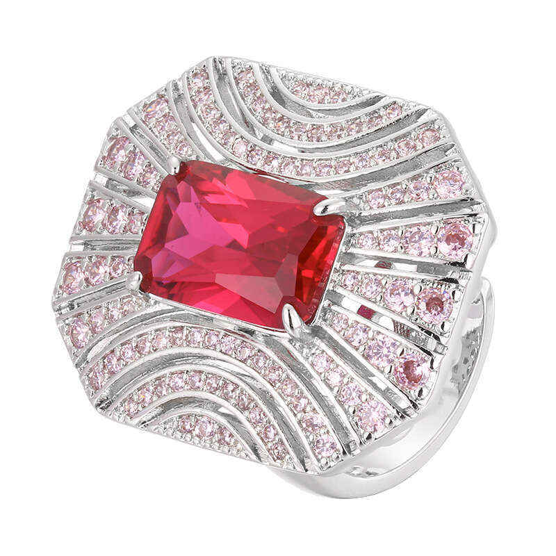 New Style Straight Ring For Women Red Light Luxury High-End Sense Fashion Jewelry 5Bb