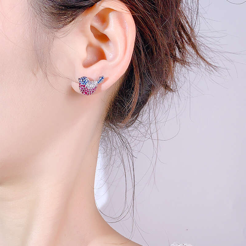 New Style Jewelry Magpie Announcement Cute Bird S Sier Needle Earrings Fashion Commuting Versatile Women's 892