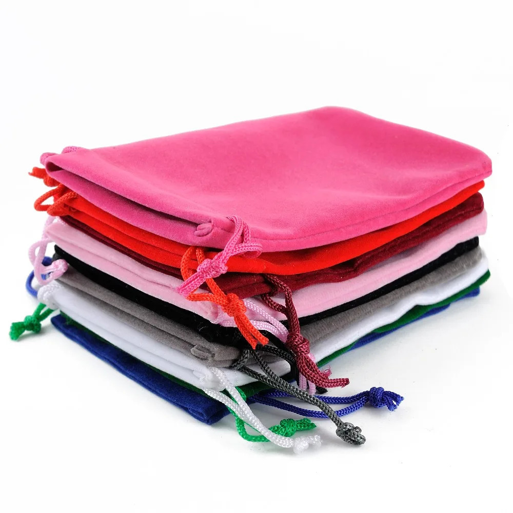 25Pcs 15x20cm 17x23cm 20x30cm Velvet Drawstring Pouch Jewelry Packing Wedding Party Gift Bag 250702