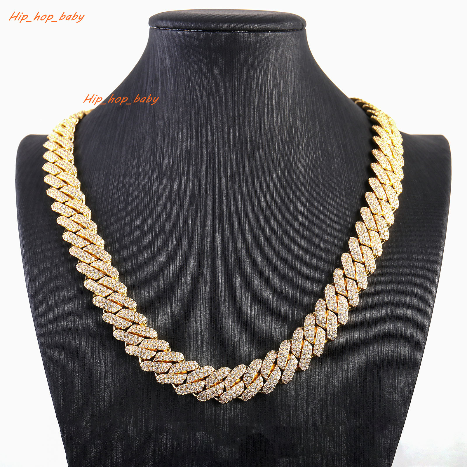 Fashion Customization Moissanite Cuban De 10mm 10k 14k 18k Gold Mossinate Diamond Cuban Chain 2 Row Stone Miami Cuban Link Chai