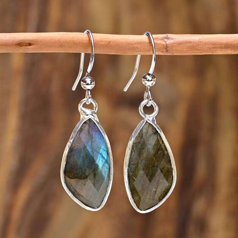 Labrador Stone Natural bohemian Earrings Women Gift