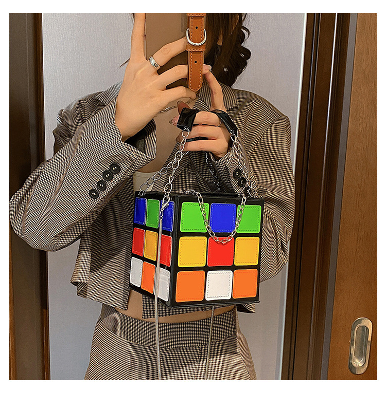free shipping designer 2025 new fashionable personalized cute Rubik's Cube bag design handbag features niche