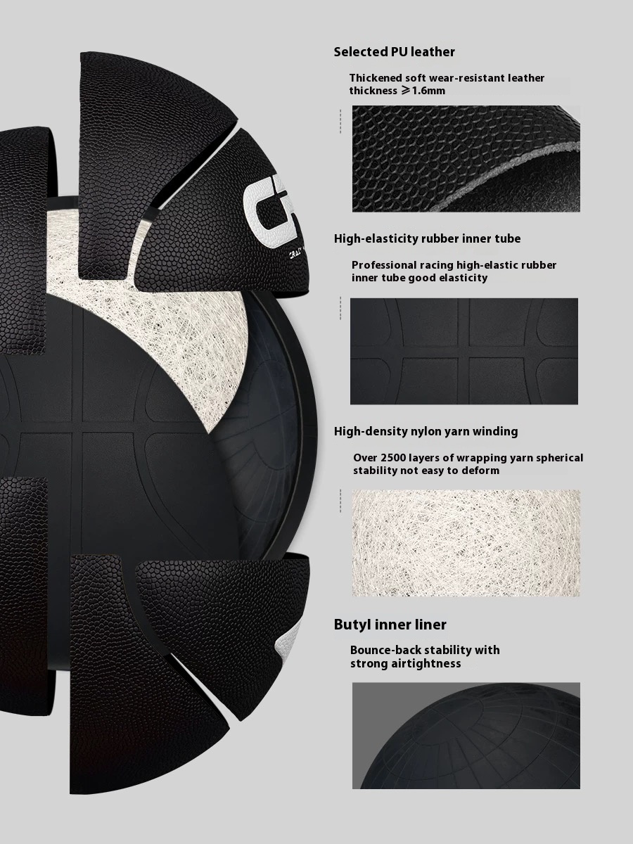 Top-Tier Adult Basketball with Premium PU Leather - Outstanding Hand Feel & High Rebound Performance