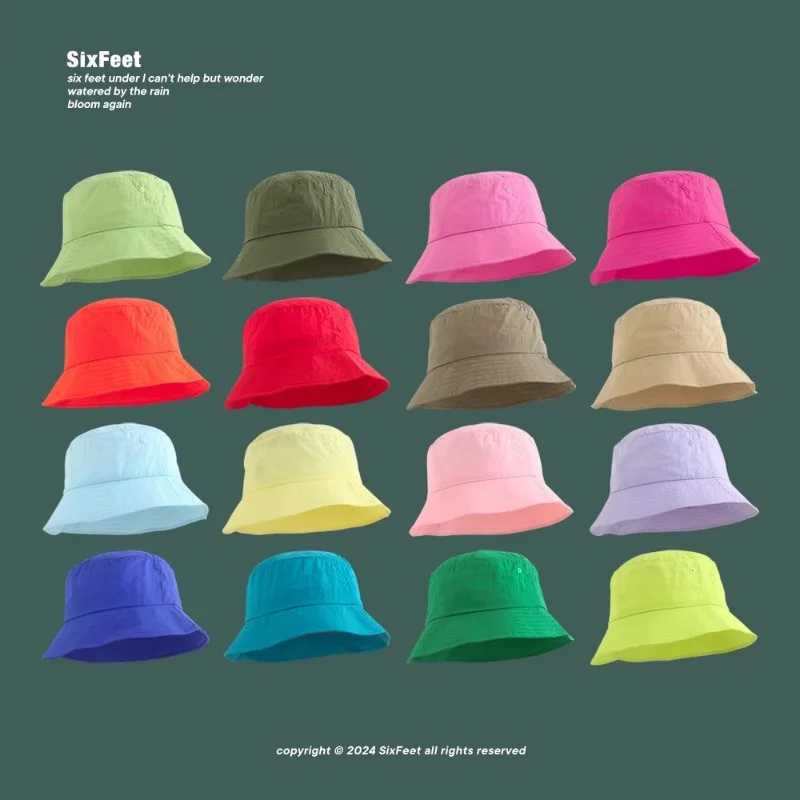 Japanese Simple Solid Color Quick-drying Bucket Hats for Men and Women Summer Outdoor Fishing Sunscreen Versatile Thin Basin Cap Y250707