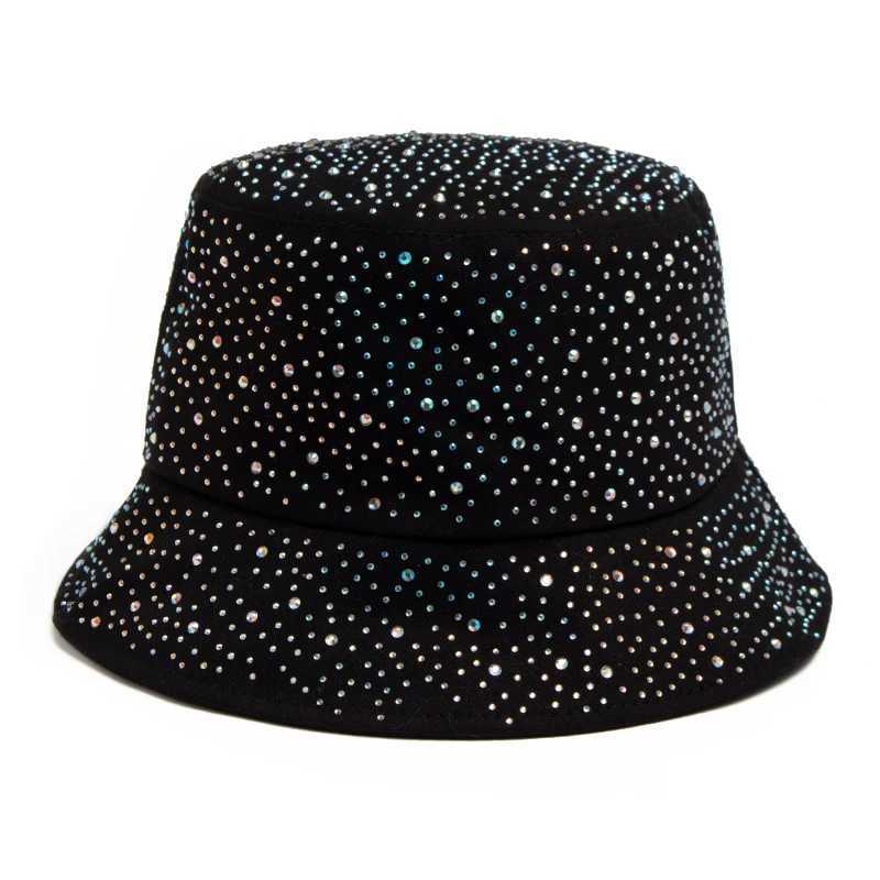 Summer Women Bucket Hat Fashion Colorful Rhinestones Cap For Ladies Visor Cotton Panama Hats Spring Autumn Casual Fisherman Caps Y250707